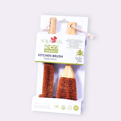 Kitchen brush twin pack - Bottle/ Cup cleaning brush + Multi-Purpose Kitchen cleaning brush SCB484